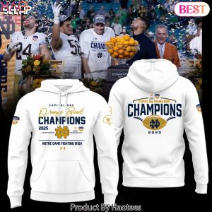 Notre Dame Fighting Irish Football Orange Bowl Champions Design Hoodie – White