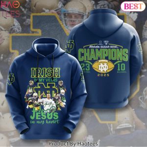 Notre Dame Fighting Irish In My Veins Jesus In My Heart Design Hoodie