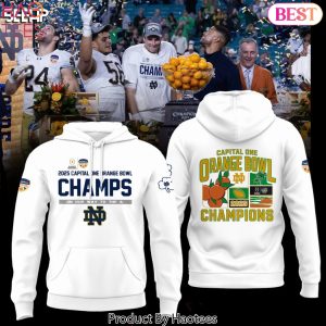 Notre Dame Fighting Irish Orange Bowl Champions Design Hoodie – White