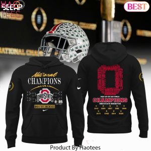 Ohio State Buckeyes 2024-25 CFP National Champion Design Hoodie – Black