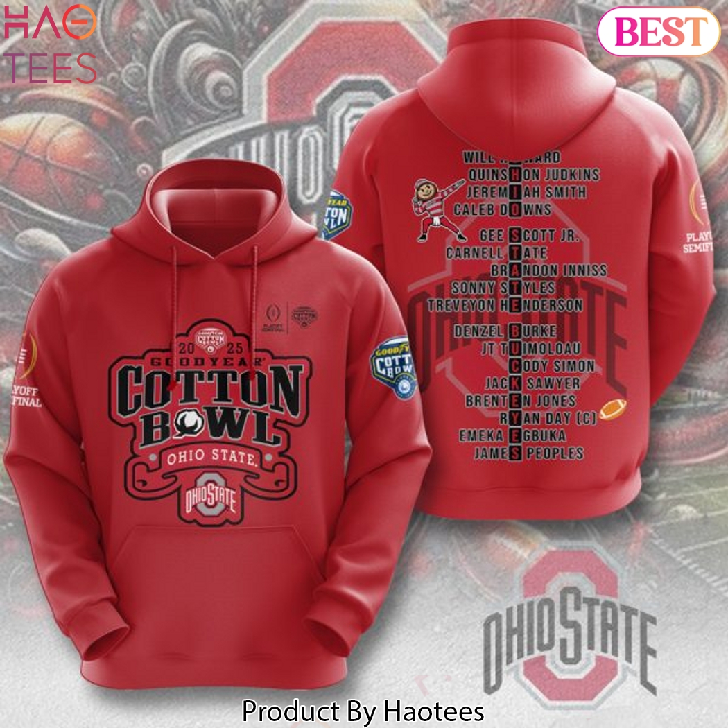 Ohio State Buckeyes 2025 Goodyear Cotton Bowl Design Hoodie Ohio State Buckeyes 2025 Goodyear Cotton Bowl Design Hoodie