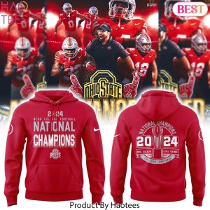 Ohio State Buckeyes College Football 2024 National Champions Design Hoodie -Red