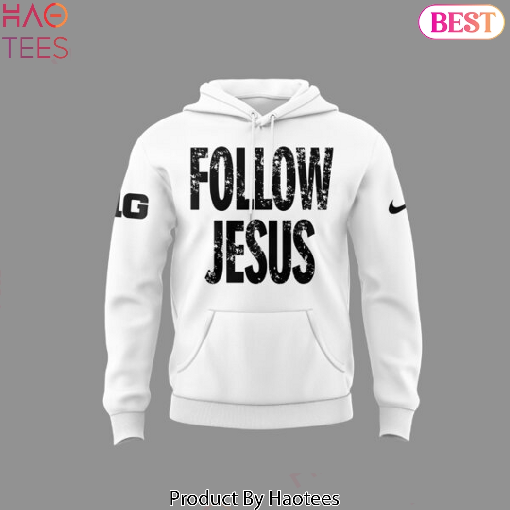 Ohio State Buckeyes Football Follow Jesus Design Hoodie - White Ohio State Buckeyes Football Follow Jesus Design Hoodie - White