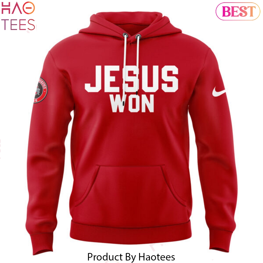Ohio State Buckeyes Football Jesus Won Design Hoodie Ohio State Buckeyes Football Jesus Won Design Hoodie