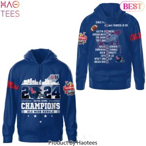 Ole Miss Rebels 2024 Gator Bowl Champions Design Zip Hoodie