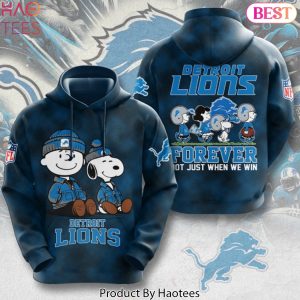 Peanuts x Detroit Lions Forever Not Just When We Win Design Hoodie