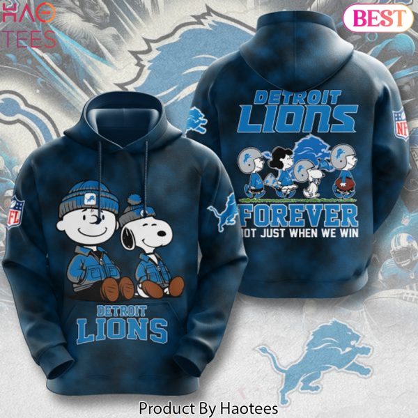 Peanuts x Detroit Lions Forever Not Just When We Win Design Hoodie