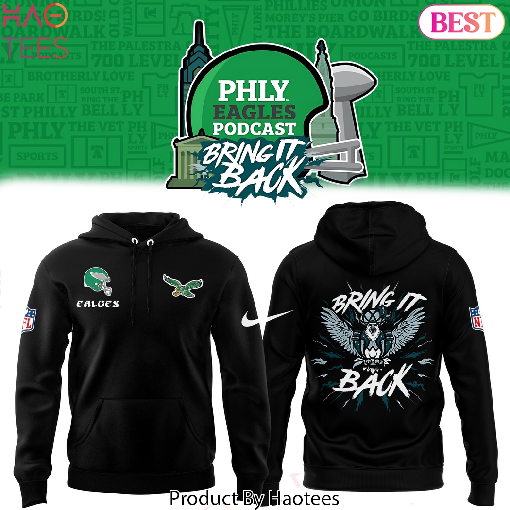 Philadelphia Eagles Bring It Black Design Hoodie - Black Philadelphia Eagles Bring It Black Design Hoodie - Black