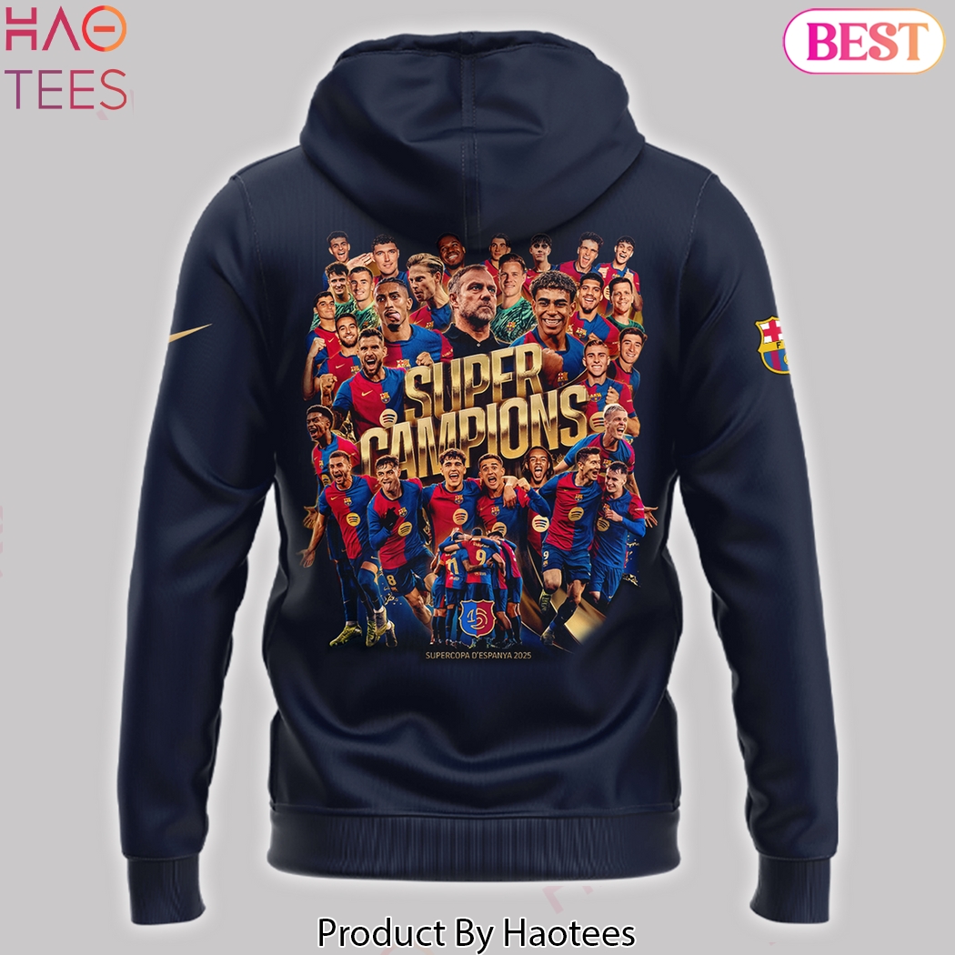 Supercopa De Espana Campions FC Barcelona Design Hoodie Supercopa De Espana Campions FC Barcelona Design Hoodie