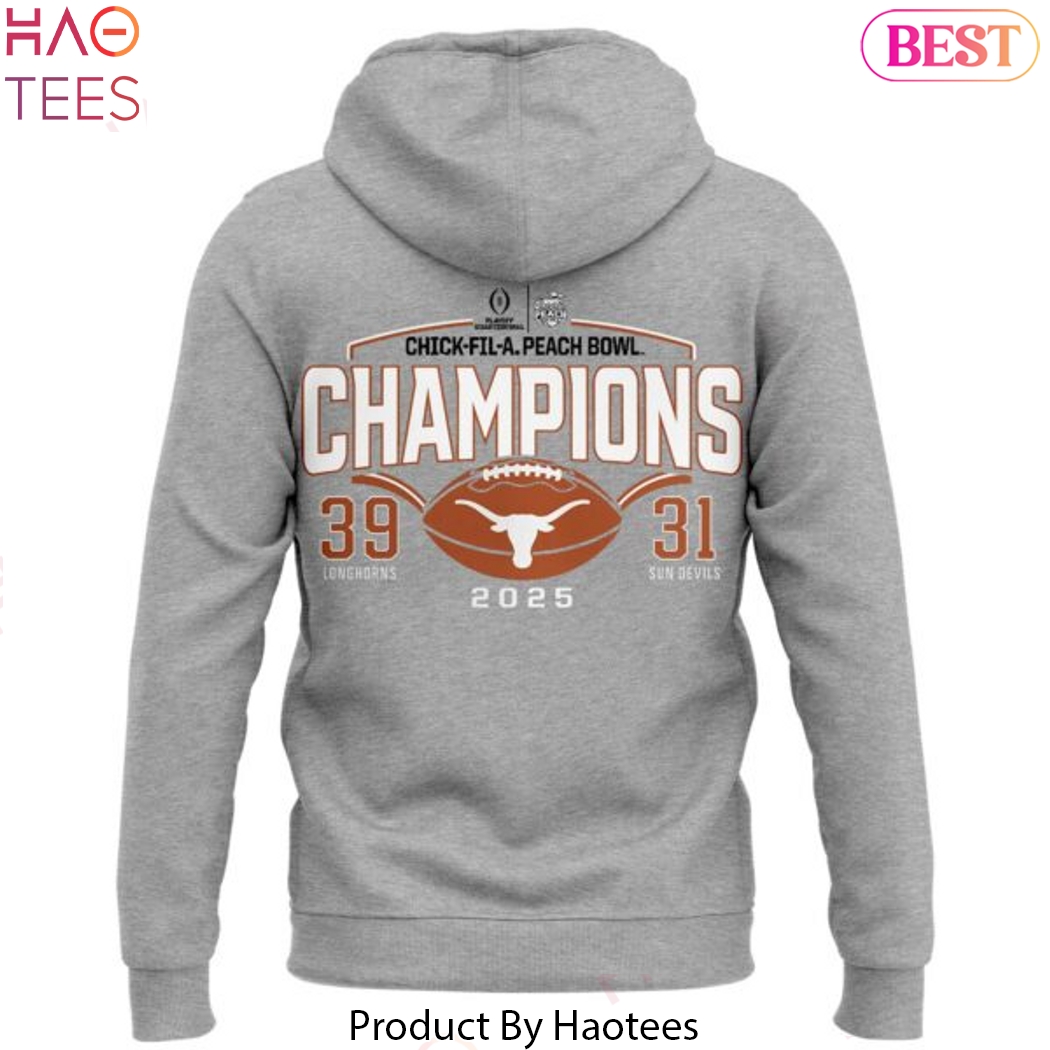 Texas Longhorns College Football Playoff Peach Bowl Champions Design Hoodie Texas Longhorns College Football Playoff Peach Bowl Champions Design Hoodie
