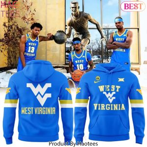 West Virginia Mountaineers Men Basketball Jerry West 44 Design Hoodie