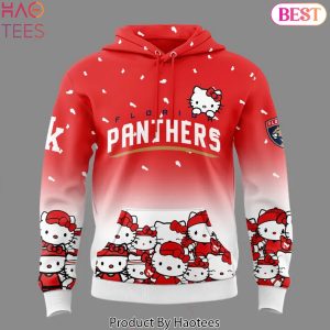 2025 Florida Panthers x Hello Kitty Design Hoodie – Red