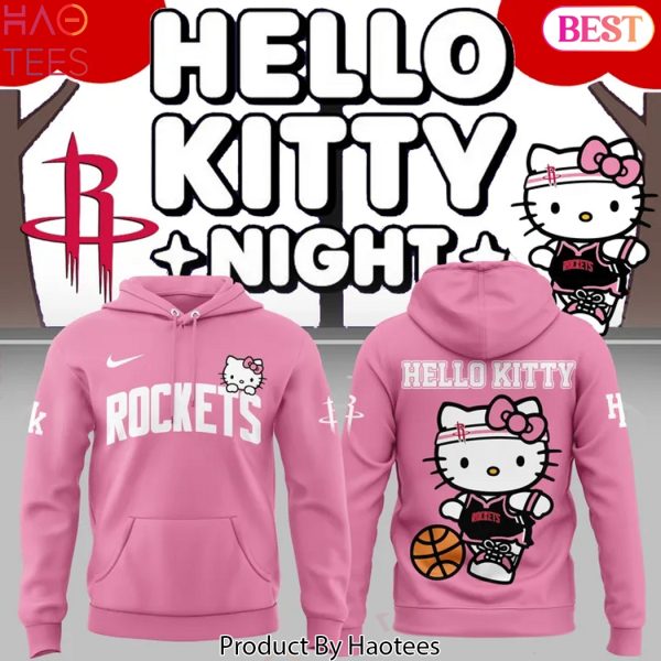 2025 Houston Rockets x Hello Kitty Design Hoodie – Pink