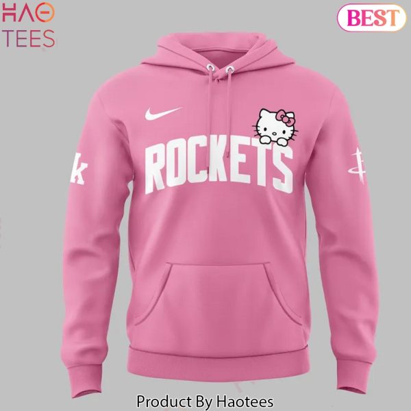 2025 Houston Rockets x Hello Kitty Design Hoodie – Pink
