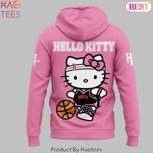 2025 Houston Rockets x Hello Kitty Design Hoodie – Pink