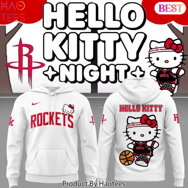 2025 Houston Rockets x Hello Kitty Design Hoodie – White