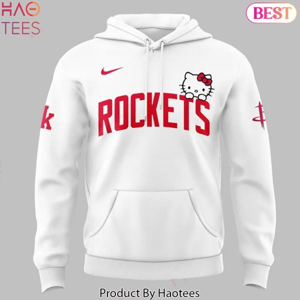 2025 Houston Rockets x Hello Kitty Design Hoodie – White