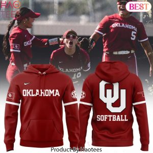 2025 Oklahoma Sooners Women Softball Design Hoodie – Red