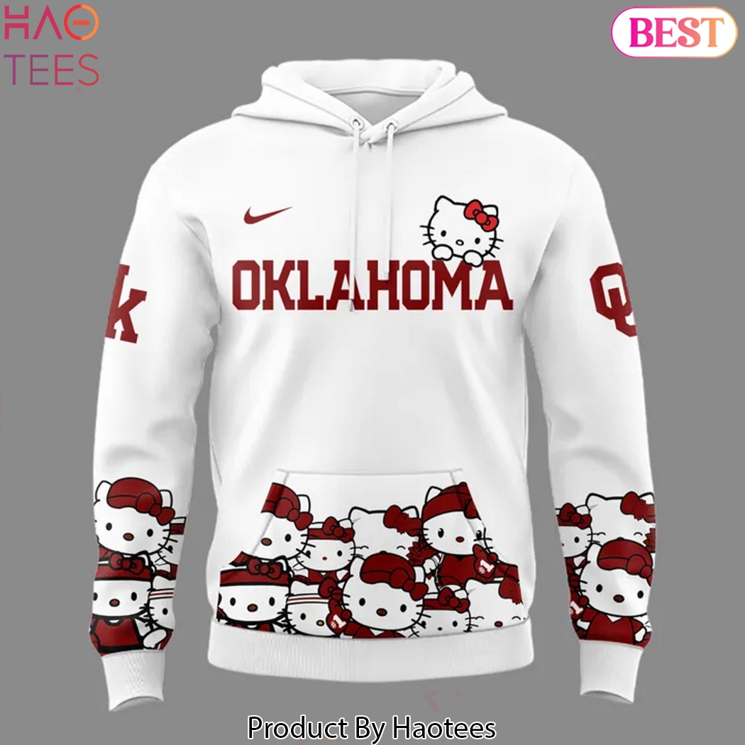 2025 Oklahoma Sooners Women Softball x Hello Kitty Design Hoodie - Red 2025 Oklahoma Sooners Women Softball x Hello Kitty Design Hoodie - Red
