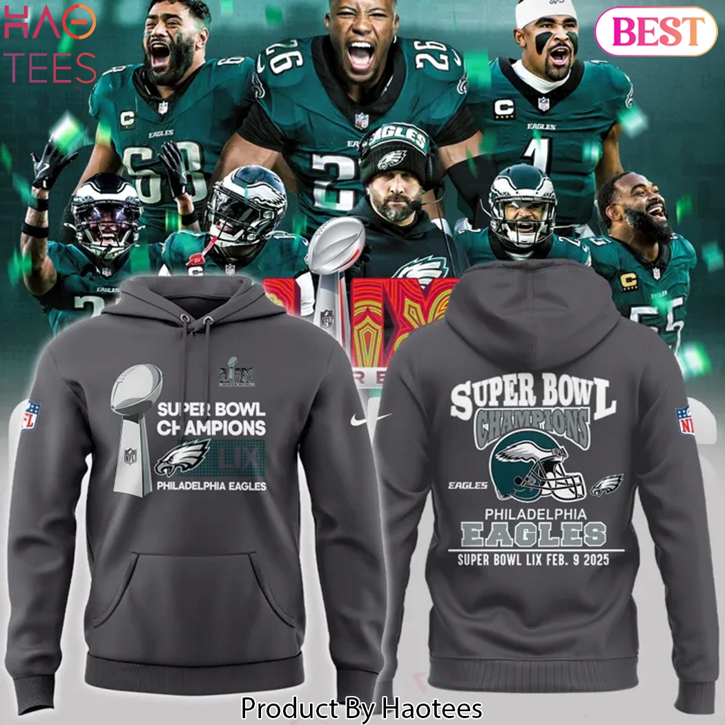 2025 Philadelphia Eagles Super Bowl LIX Champions Special Hoodie - Grey 2025 Philadelphia Eagles Super Bowl LIX Champions Special Hoodie - Grey