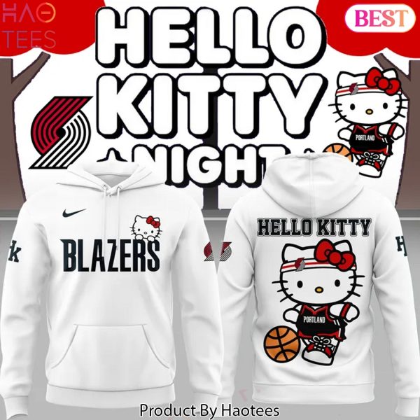 2025 Portland Trail Blazers x Hello Kitty Design Hoodie