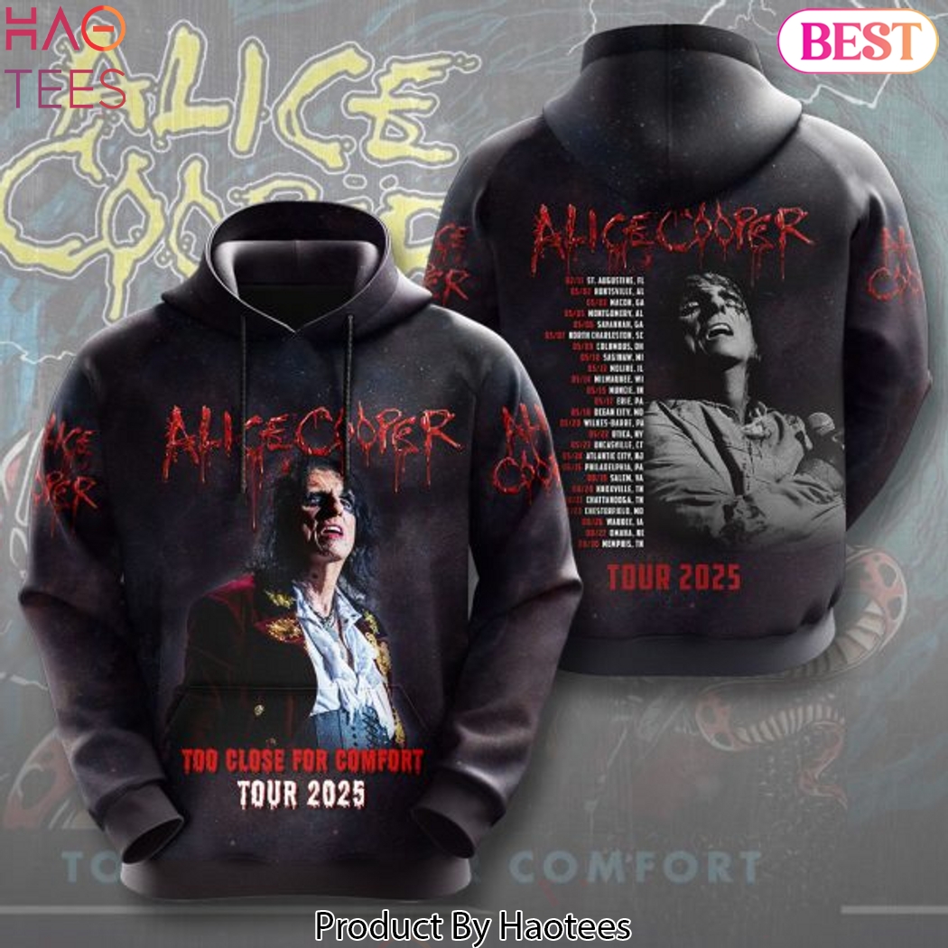 Alice Cooper Too Close For Comfort 2025 Tour Design Hoodie Alice Cooper Too Close For Comfort 2025 Tour Design Hoodie
