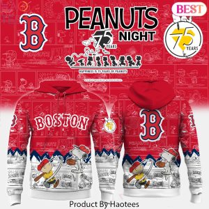 Boston Red Sox x Peanuts Night 75 Years Design Hoodie