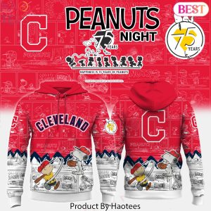 Cleveland Guardians x Peanuts Night 75 Years Design Hoodie