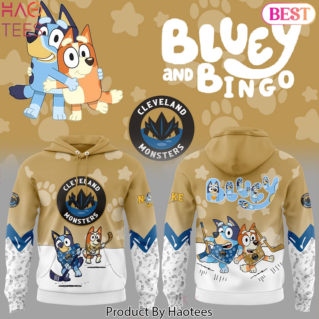 Cleveland Monsters x Bluey And Bingo Design Hoodie Cleveland Monsters x Bluey And Bingo Design Hoodie