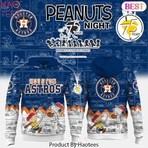 Houston Astros x Peanuts Night 75 Years Design Hoodie