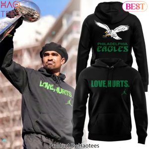 Jalen Hurts Love, Hurts Philadelphia Eagles Design Hoodie – Black