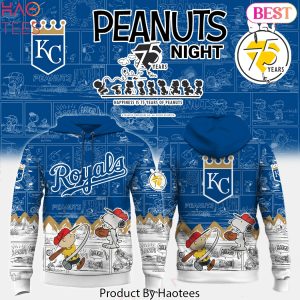 Kansas City Royals x Peanuts Night 75 Years Design Hoodie