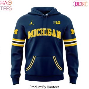 Michigan Wolverines Men Basketball Design Hoodie – Blue
