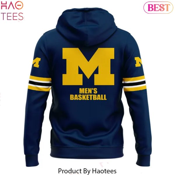 Michigan Wolverines Men Basketball Design Hoodie – Blue