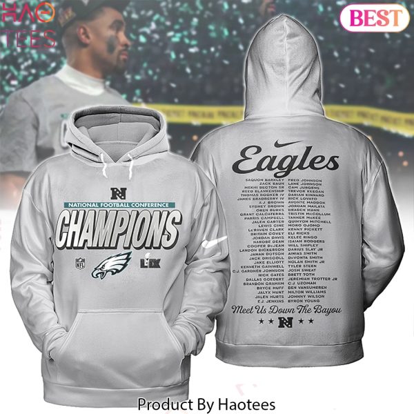 National Football Conference Champions – Philadelphia Eagles Champions Super Bowl LIX – Meet Us Down The Bayou Special Hoodie – Grey