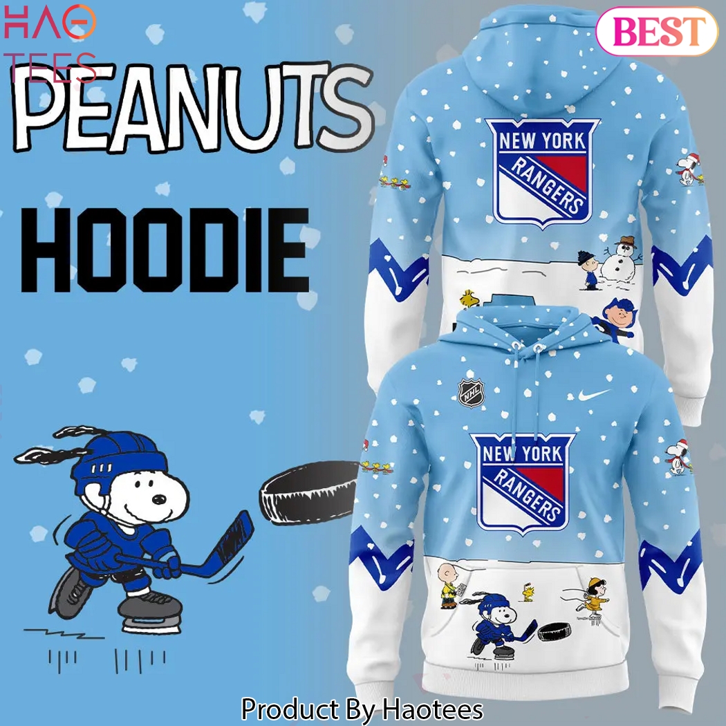 New York Rangers Peanuts & Snoopy Night Design Hoodie - Blue New York Rangers Peanuts & Snoopy Night Design Hoodie - Blue