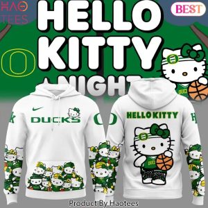 Oregon Ducks Women Basketball x Hello Kitty Design Hoodie