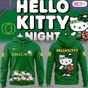 Oregon Ducks Women Basketball x Hello Kitty Design Hoodie – Green