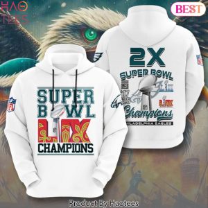 Philadelphia Eagles Football Super Bowl LIX Champions 2X Design Hoodie