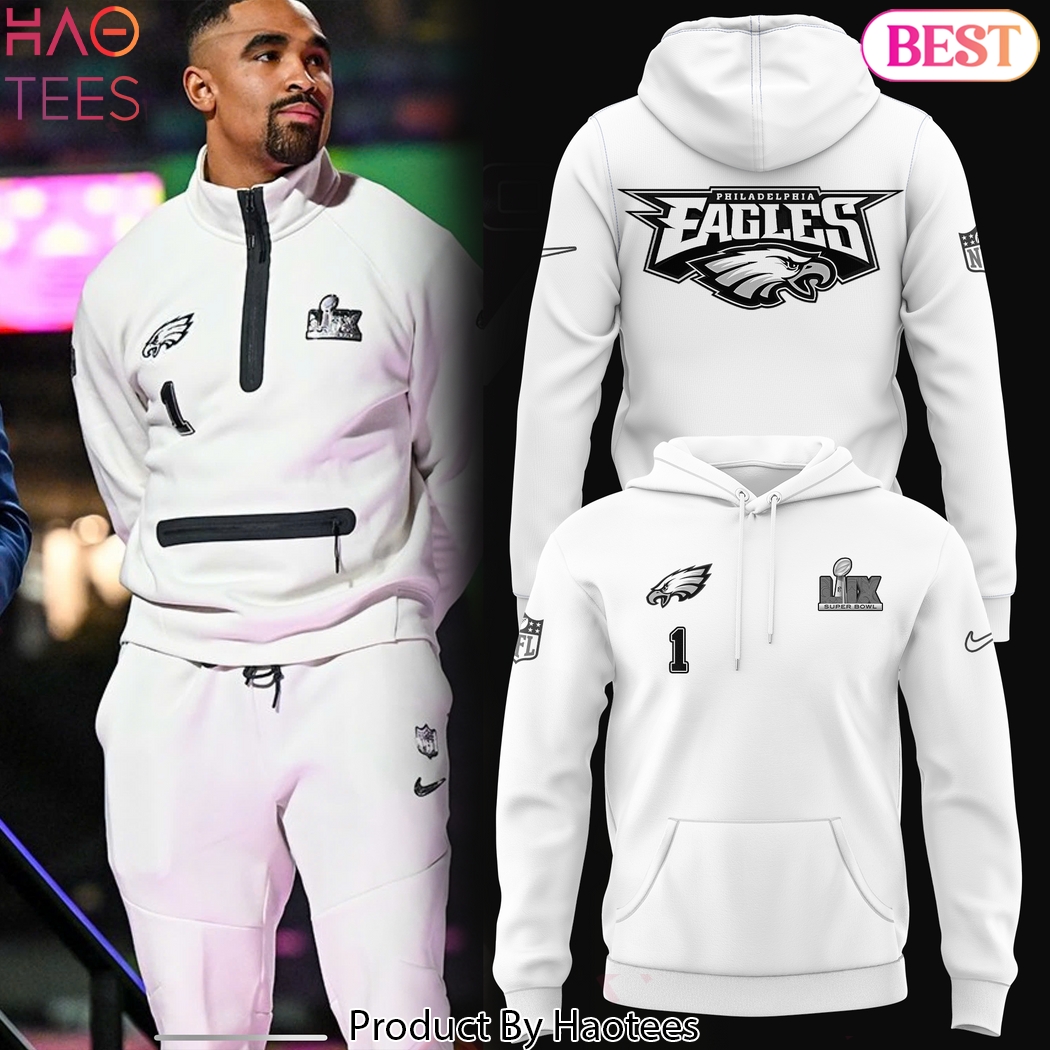 Philadelphia Eagles Super Bowl LIX Design Design Hoodie - White Philadelphia Eagles Super Bowl LIX Design Design Hoodie - White