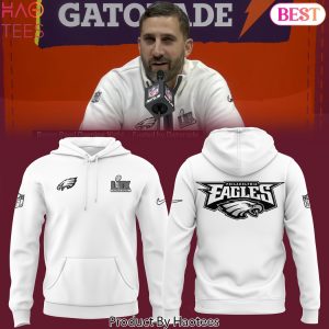 Philadelphia Eagles Super Bowl LIX Design Hoodie – White