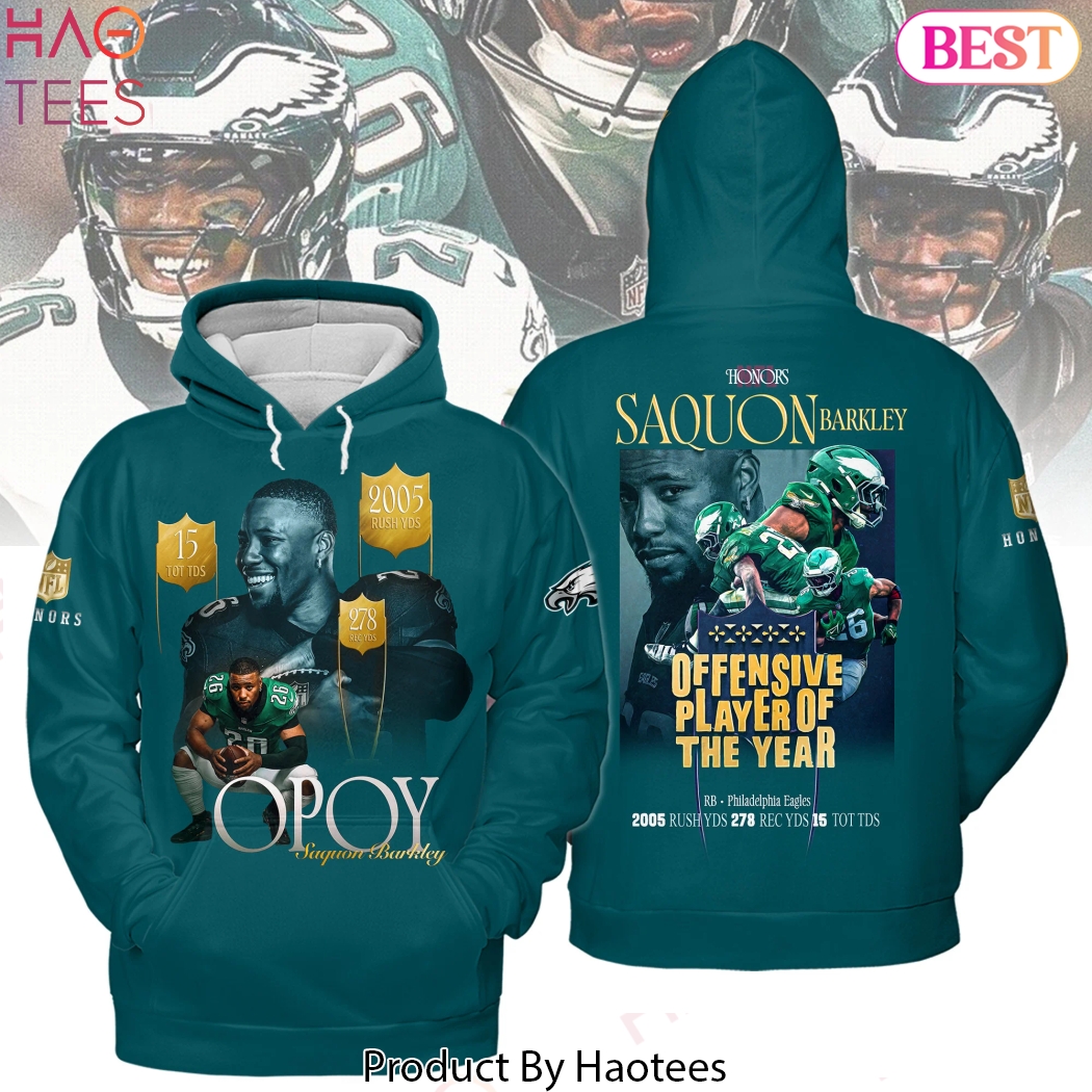 Saquon Barkley Offensive Player Of The Year Philadelphia Eagles Special Hoodie Saquon Barkley Offensive Player Of The Year Philadelphia Eagles Special Hoodie