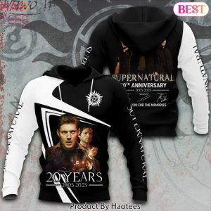 Supernatural 20 Years 2005-2025 Signature Thank You For The Memories Design Hoodie