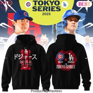 Tokyo Series Tour Los Angeles Dodgers x Chicago Cubs Design Hoodie – Black