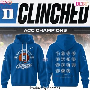 2025 ACC Champions Duke Blue Devils Men Basketball Design Hoodie – Blue