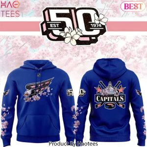 2025 Cherry Blossom Washington Capitals Design Hoodie – Blue