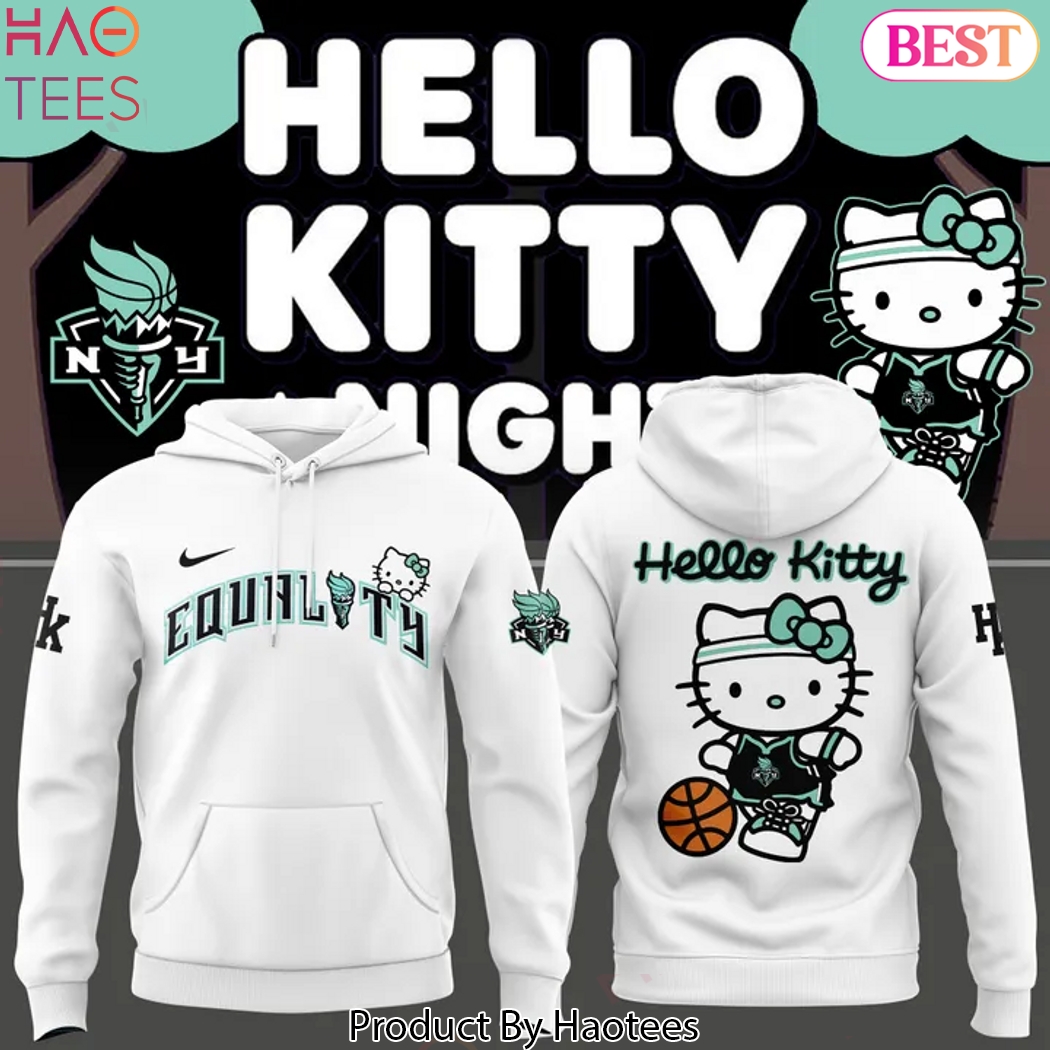 2025 New York Liberty x Hello Kitty Design Hoodie - White 2025 New York Liberty x Hello Kitty Design Hoodie - White