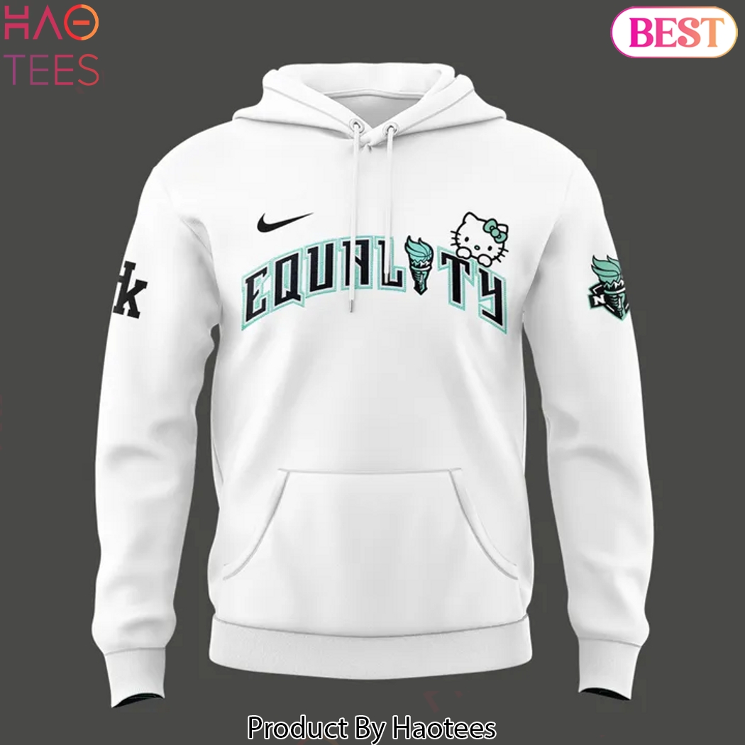 2025 New York Liberty x Hello Kitty Design Hoodie - White 2025 New York Liberty x Hello Kitty Design Hoodie - White