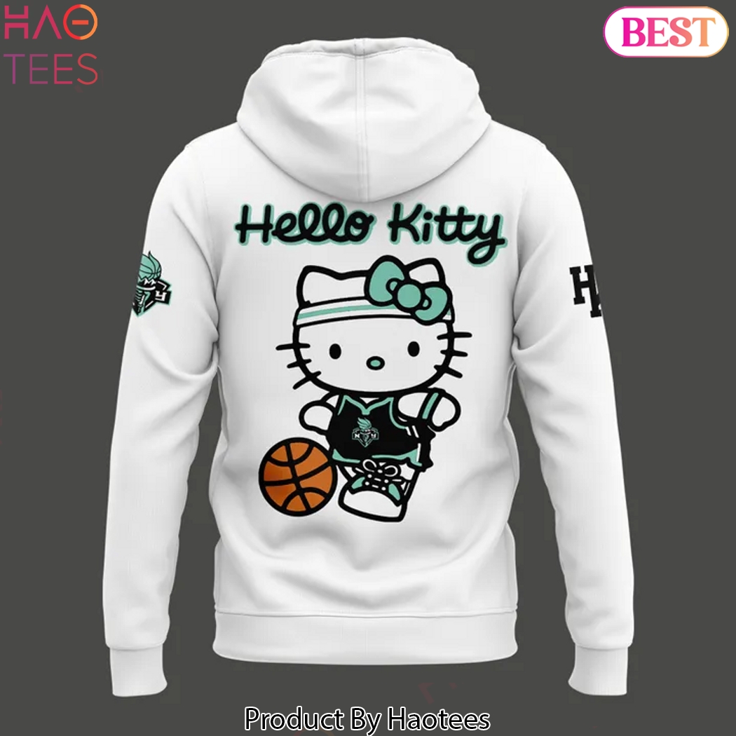 2025 New York Liberty x Hello Kitty Design Hoodie - White 2025 New York Liberty x Hello Kitty Design Hoodie - White