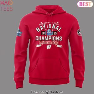 2025 Wisconsin Badgers Womens Hockey Tournament Champions Design Hoodie – Red